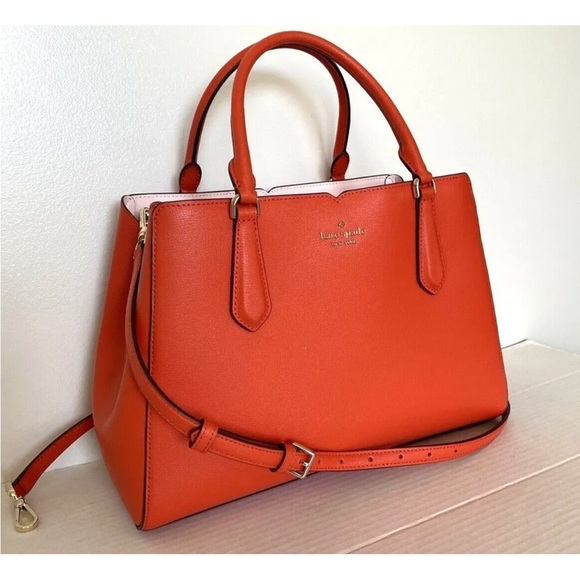 New Kate Spade Tippy Medium Triple Compartment Satchel Grain